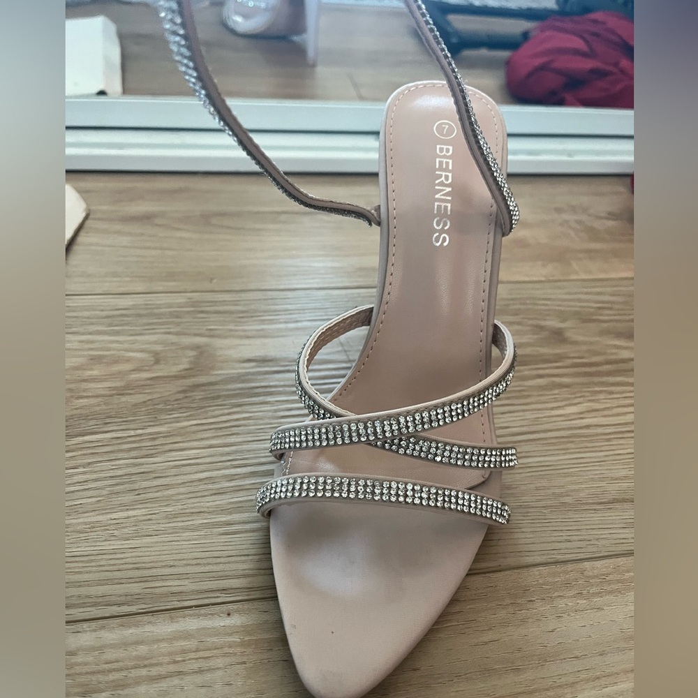 Light pink/nude rhinestone heels